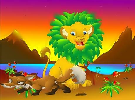 the lion and the jakcal panchatatra story सिंह और सियार की कहानी पंचतंत्र ~ मित्रभेद | The Lion And The Jackal Story In Hindi